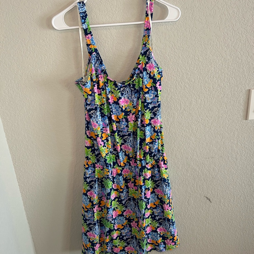 Lilly Pulitzer Floral Dress - Disney (Mickey and Minnie with castle) - Picture 2 of 3